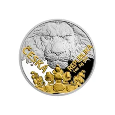 1oz Silver Czech Lion Gold Plated Proof Coin